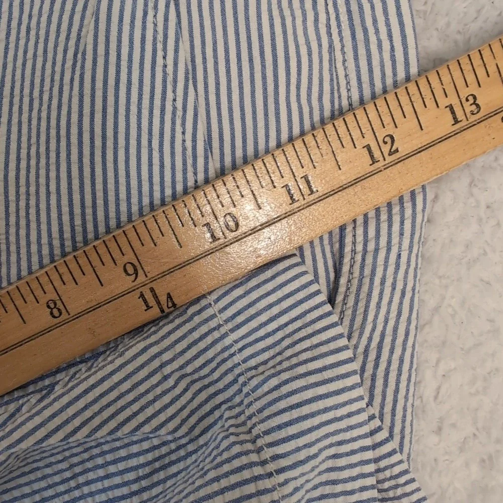 J Crew‎ Shorts Size 36 Mens Seersucker Cotton Blue White Stripe